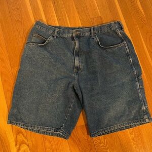 vintage y2k jean shorts mens 36 blue big smith carpenter jorts utility baggy